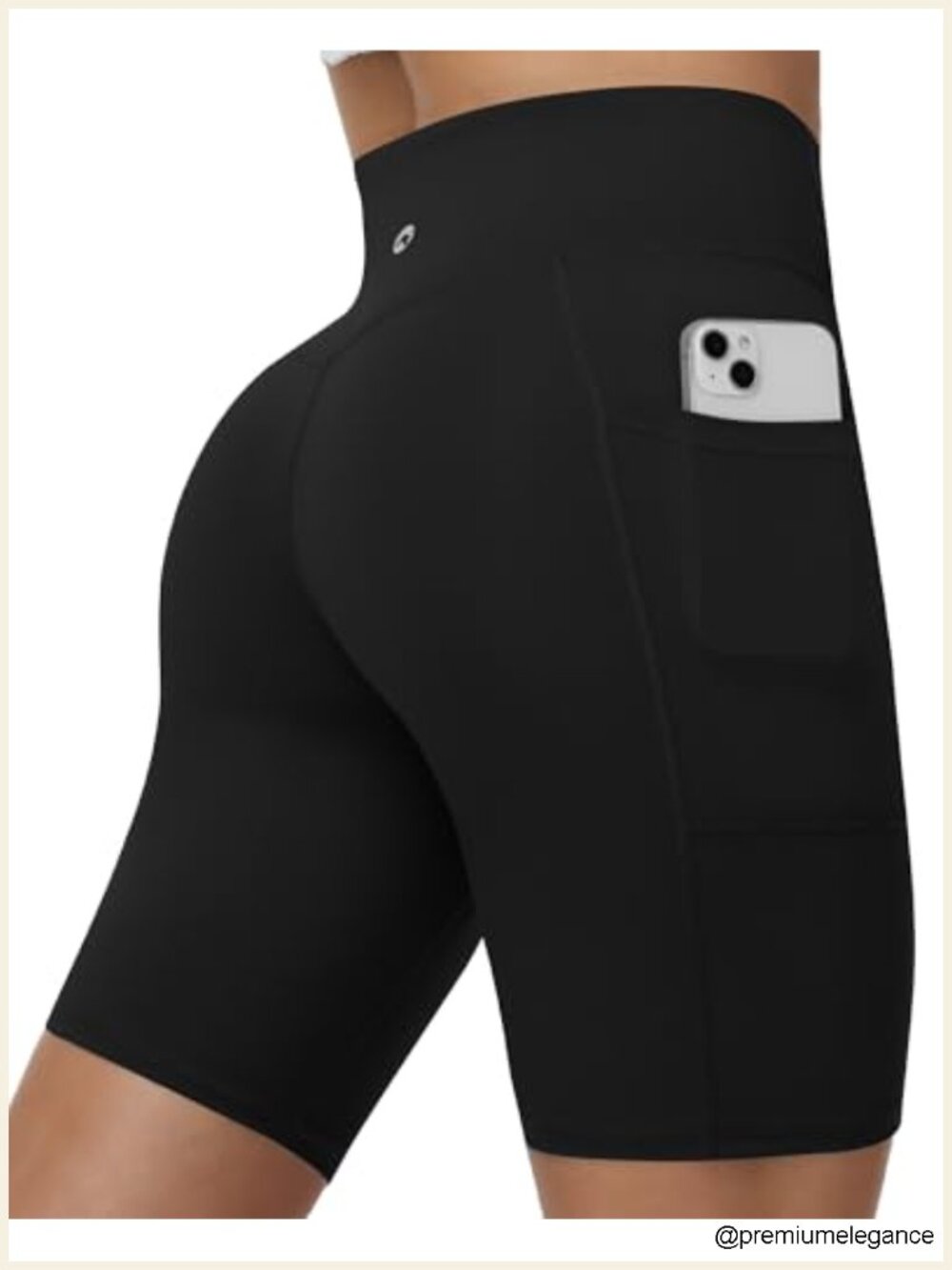 High Waist Biker Shorts with Pockets Women's